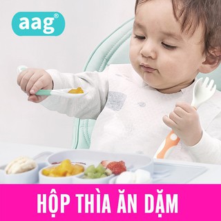 Thìa cong ăn dặm set 2 aag hàn quốc cao cấp cho bé aag317 - dososinhbosu