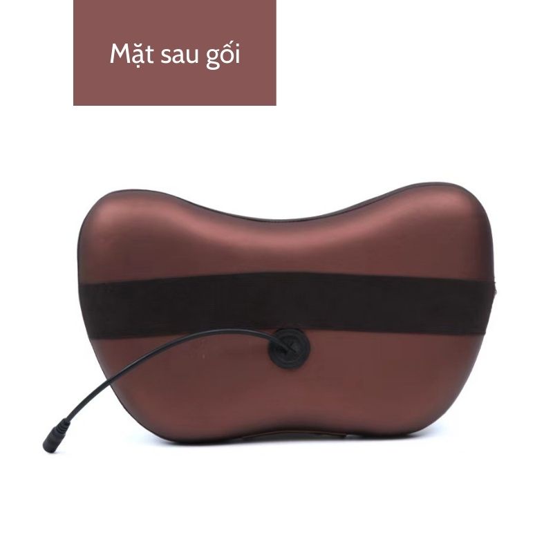 Gối massage hồng ngoại HATTIES mát xa cổ vai gáy công nghệ Nhật Bản 12 đầu bi 2 nút bấm cao cấp GMD01