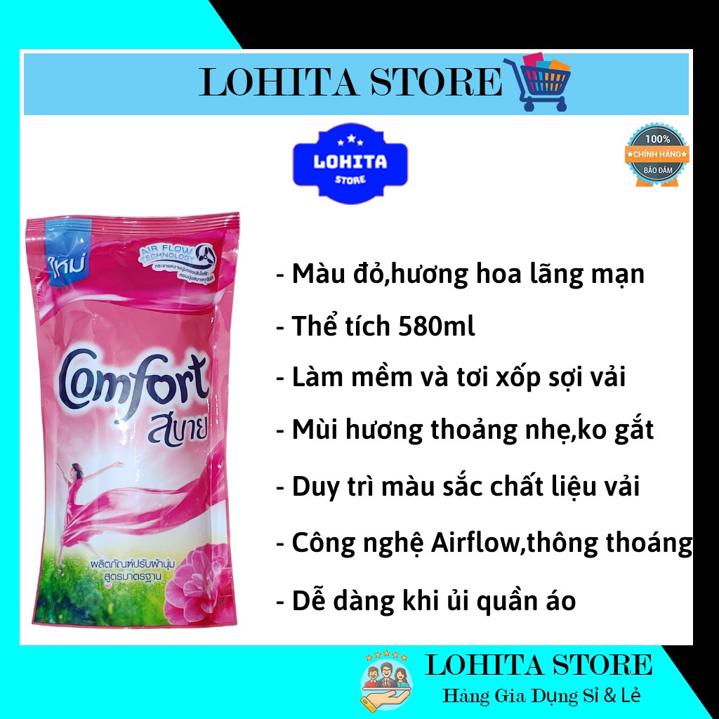 Nước Xả Vải Comfort Thái Gói 580ml Tiện Lợi