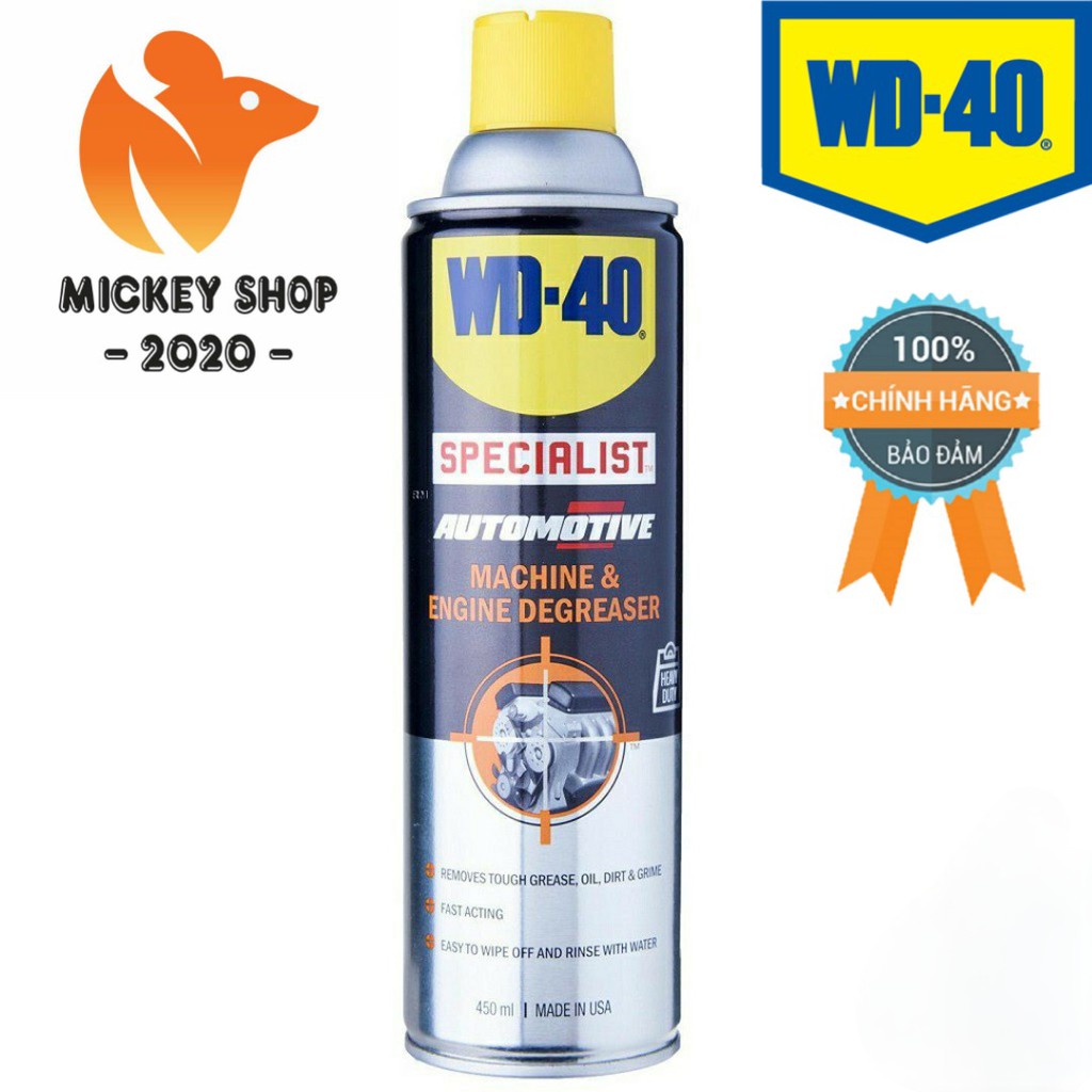 [KHUYÊN DÙNG] Chất Tẩy Nhờn Dầu Mỡ Mạnh mẽ WD-40 Machine &amp; Engine Degrease 450ml