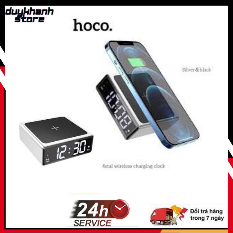 💥Sạc dự phòng không dây Hoco DCK2💥 kiêm Đồng hồ Led để bàn - Thiết kế sang trọng - Dung lượng cao