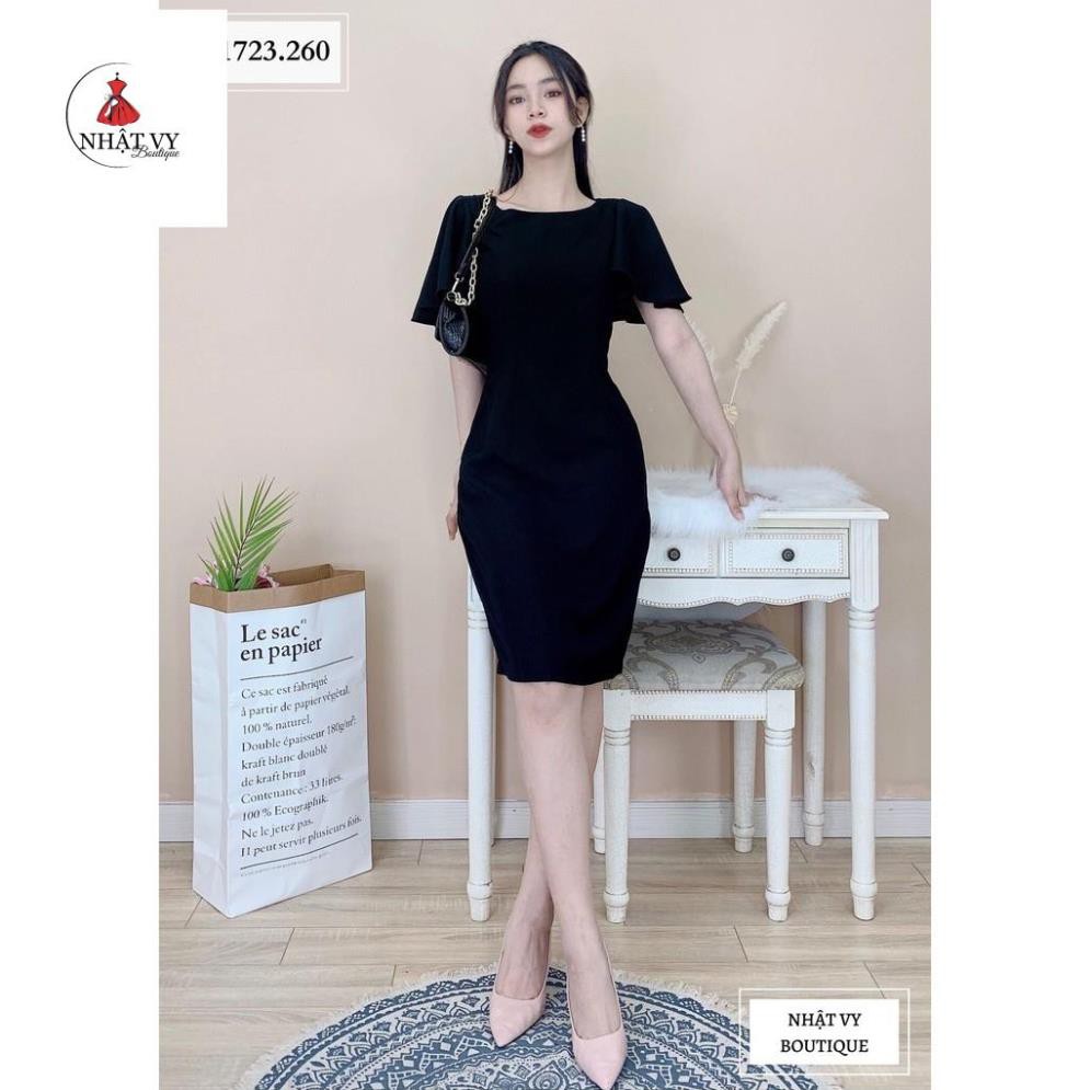 [Mã FAMALLT5 giảm 15% đơn 150k] Đầm body trơn tay cánh tiên - NHATVY D1723