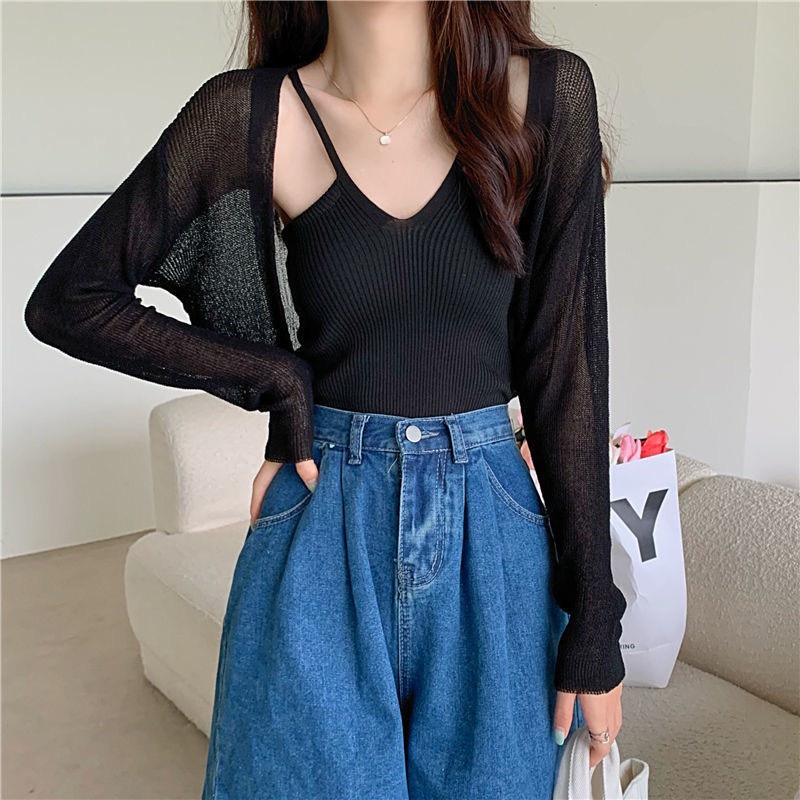 Áo Khoác Len Choàng Candigan mỏng Croptop Tay Dài | Smide Clothing