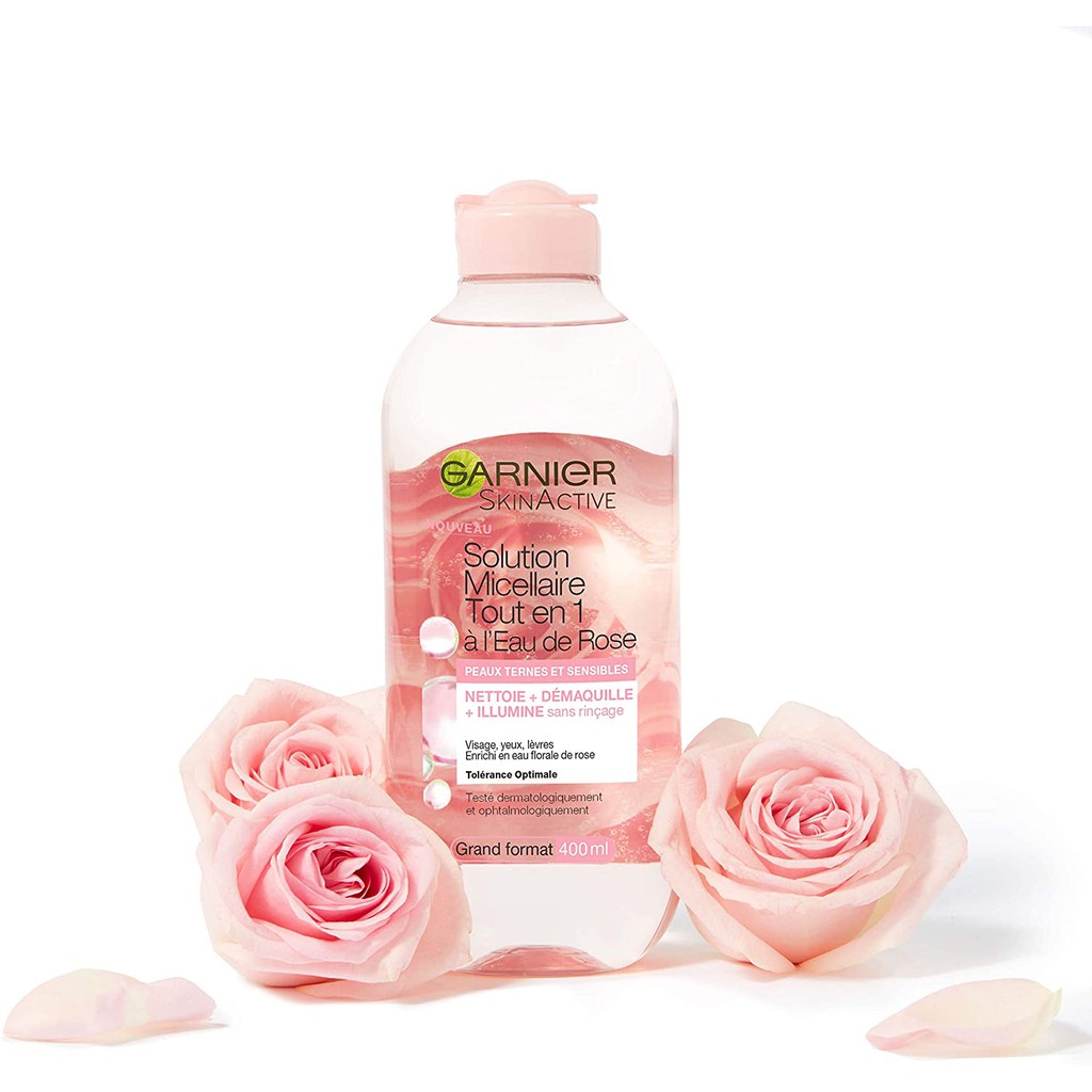 [Hoa Hồng] Nước Tẩy Trang  Garnier Skin Active Solution Micellaire Tout en 1 à l'Eau de Rose 400ml | WebRaoVat - webraovat.net.vn