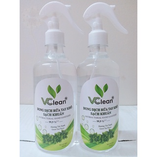 Rửa tay khô kháng khuẩn vclean trà xanh chai 500ml