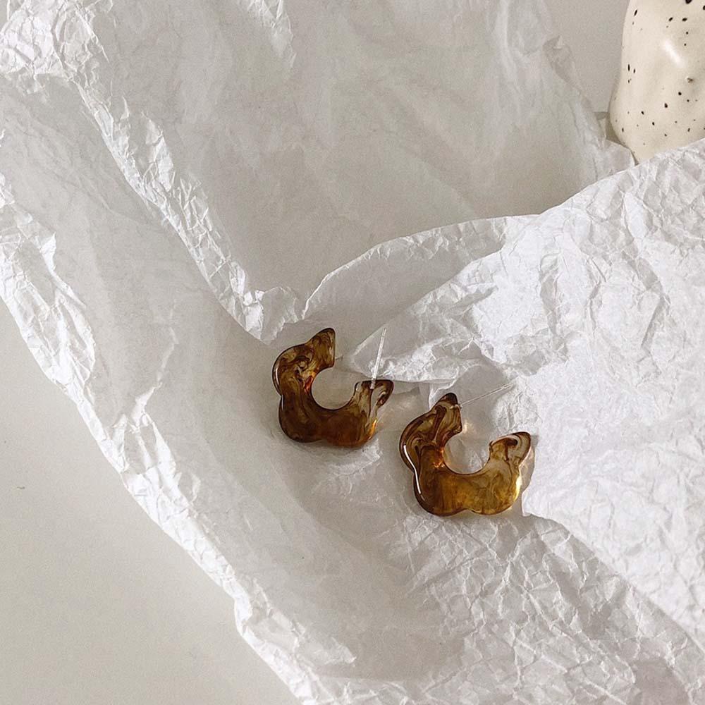 Khuyên Tai Hình Hoa Mận Chữ C Đơn Giản Thời Trang Hàn Quốc