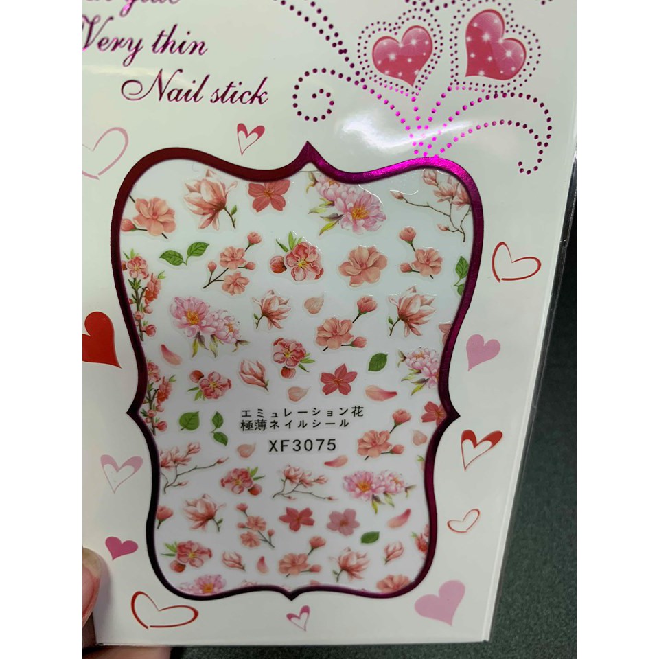 Nail Sticker Mẫu Hoa Lá Cành Mới Dán Móng Tay 3D Flower