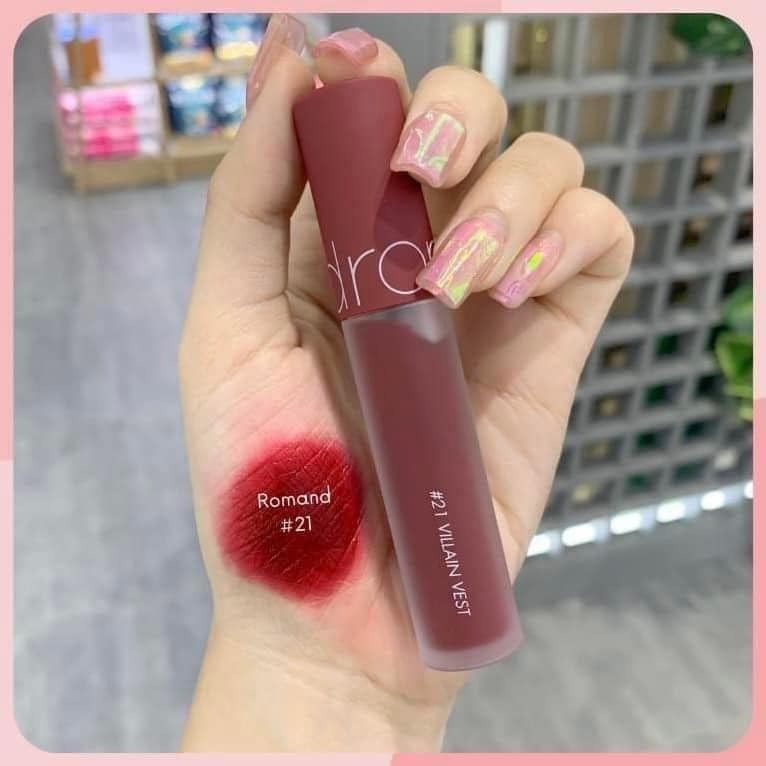 Son Kem Lì Romand Zero Màu 21- Đỏ Trầm, Son Romand Zero Velvet Tint 21