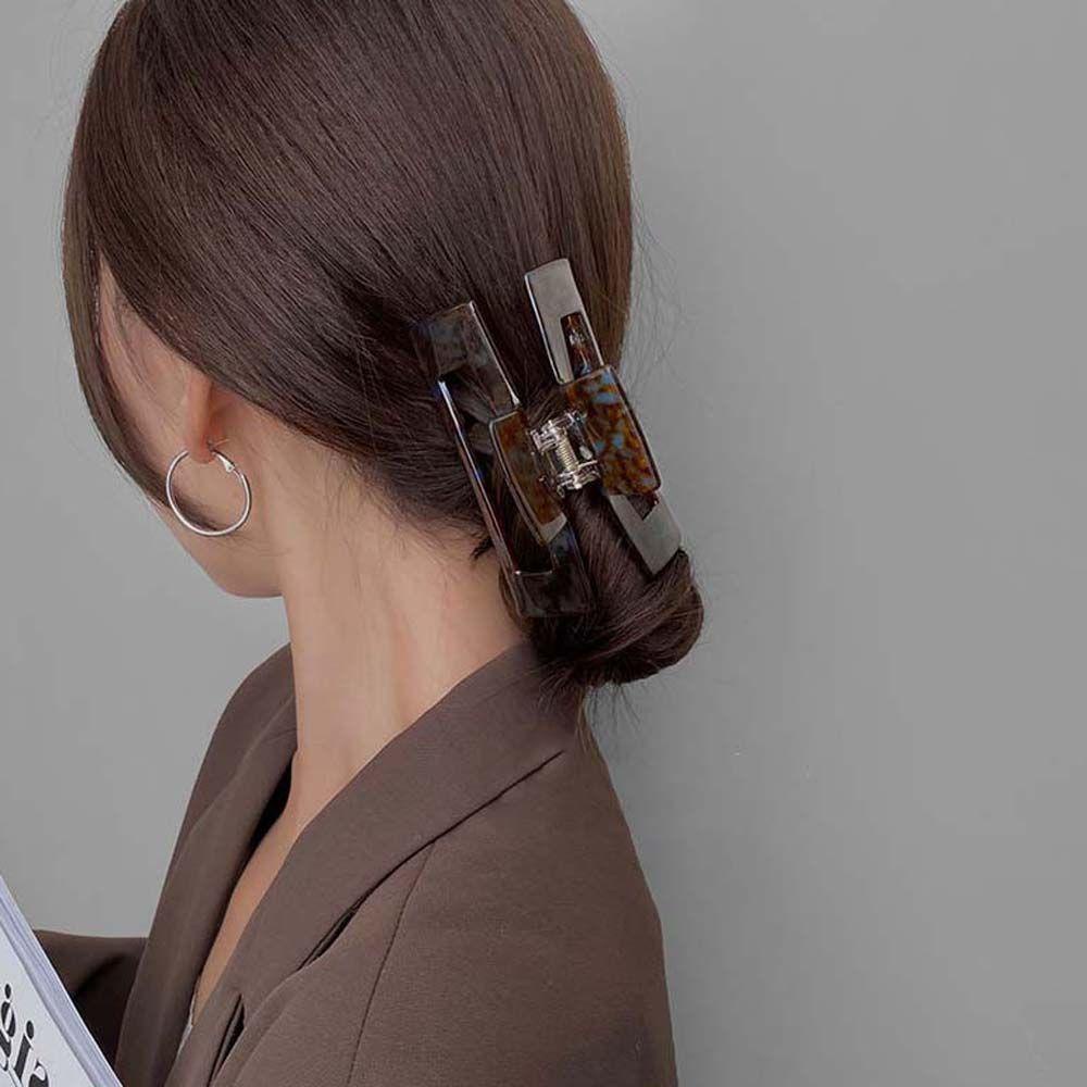 MXGOODS Kẹp Tóc Càng Cua Họa Tiết Da Báo / Cá Mập Cỡ Lớn Phong Cách Pháp Thời Trang Cho Nữ