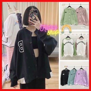 Áo khoác CARDIGAN ❤️ BOMBER B unisex nỉ bông form rộng chống nắng đẹp VIVU123STORE   BOB001