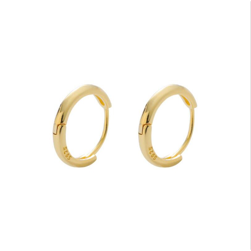 Bingo Bông Tai Mạ Bạc 925 Hình Tròn Nhỏ Đơn Giản Thời Trang