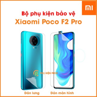 Dán màn hình Poco F2 Pro và dán lưng Poco F2 Pro PPF cao cấp dẻo trong suốt - combo2