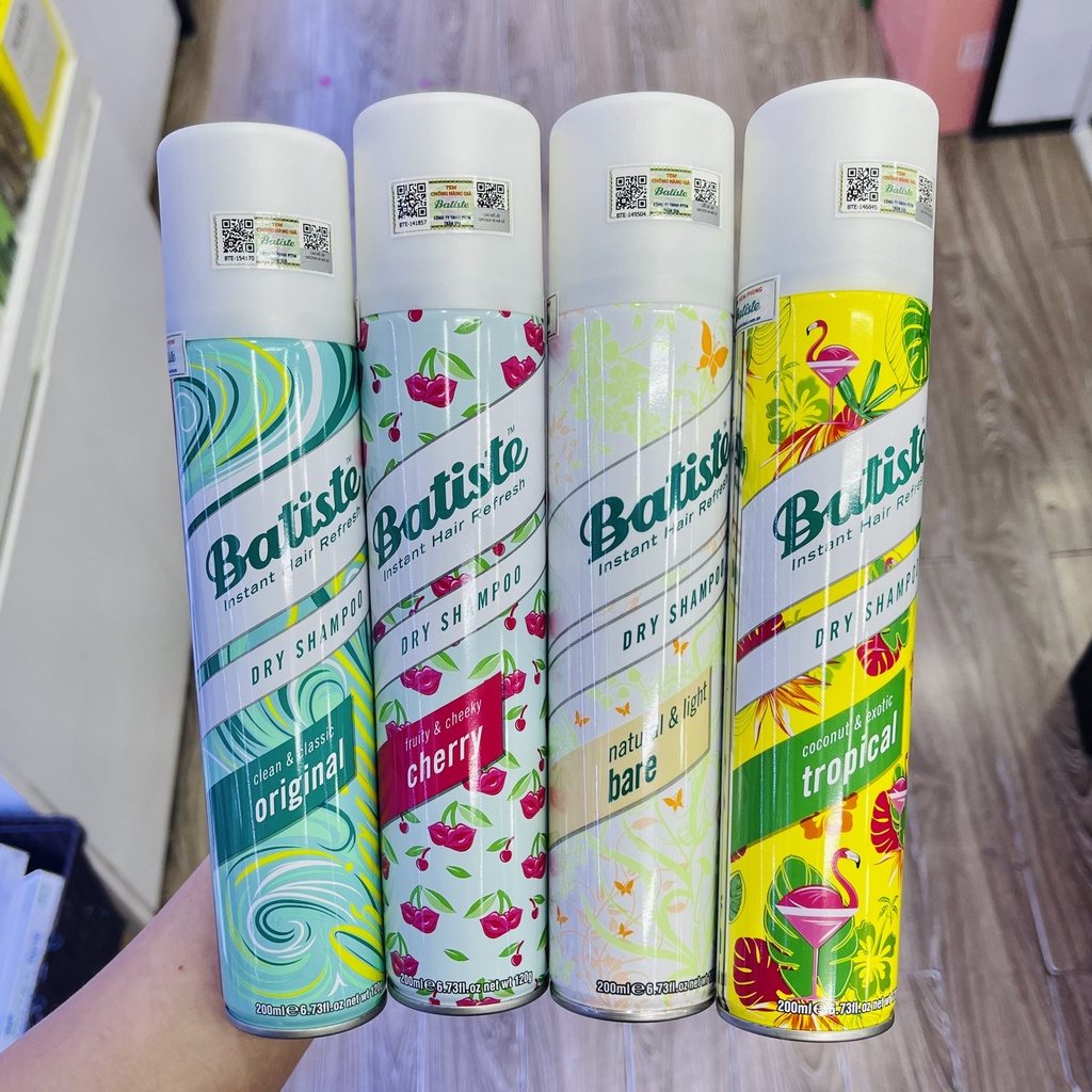 Dầu Gội Khô Batiste Dry Shampoo Fullsize 200ml