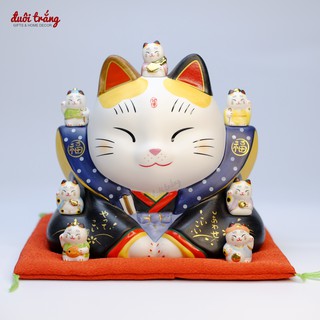 Mèo Thần tài Thất Phúc Thần Fukusuke 17cm - Hãng thủ công Yakushigama Nhật Bản