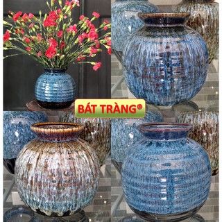 LỌ HOA GỐM DÁNG TRÒN BÌNH HOA DECOR