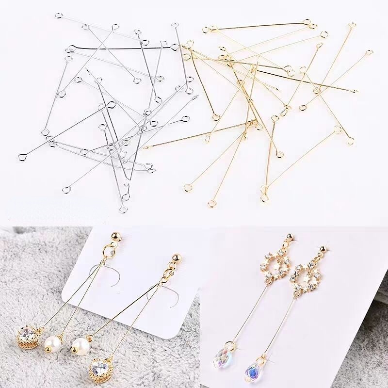 Set 100 Thanh Nối Hai Đầu 9 Rãnh Dùng Làm Khuyên Tai diy