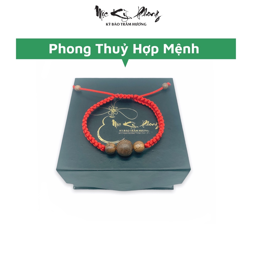 Mệnh Hỏa - Vòng Tay Handmade Mix 3 Hạt Trầm Hương Tự Nhiên Mộc Kỳ Phong