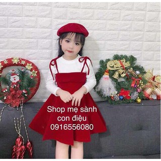 Combo set vay nhung do va vay da tweet trang