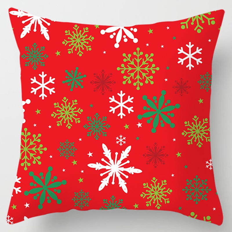 Vỏ gối vuông họa tiết phong cách Giáng Sinh kích thước 45x45cm đáng yêu