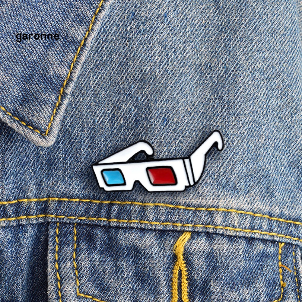 GA_Fashion 3D Sunglasses Badge Collar Lapel Brooch Pin Clothes Jewelry Bag Decor