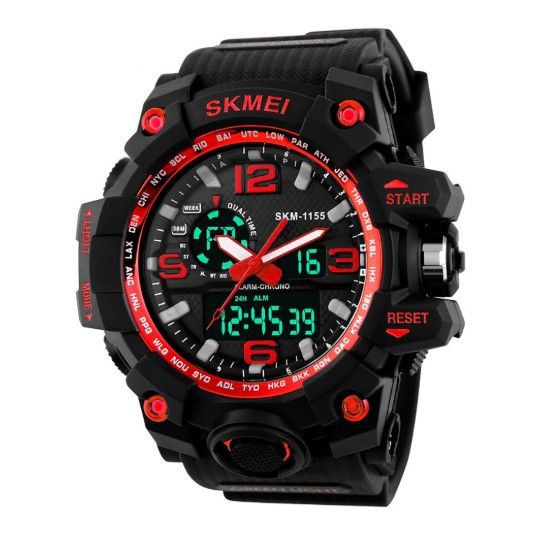 Đồng hồ điện tử unisex Skmei 1155 Dual Time đẳng cấp thể thao quân đội- Xanh lam | BigBuy360 - bigbuy360.vn