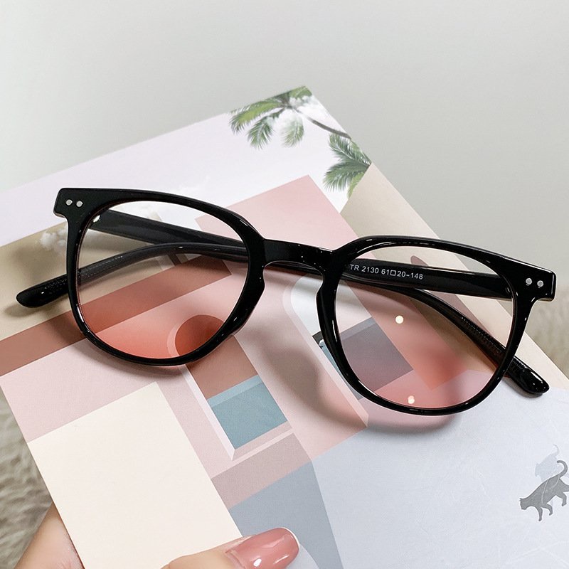 Mắt kính má hồng nữ thời trang phong cách Hàn Quốc 2022 hot gọng kính cận thời trang thay được mắt cận chống tia UV 096