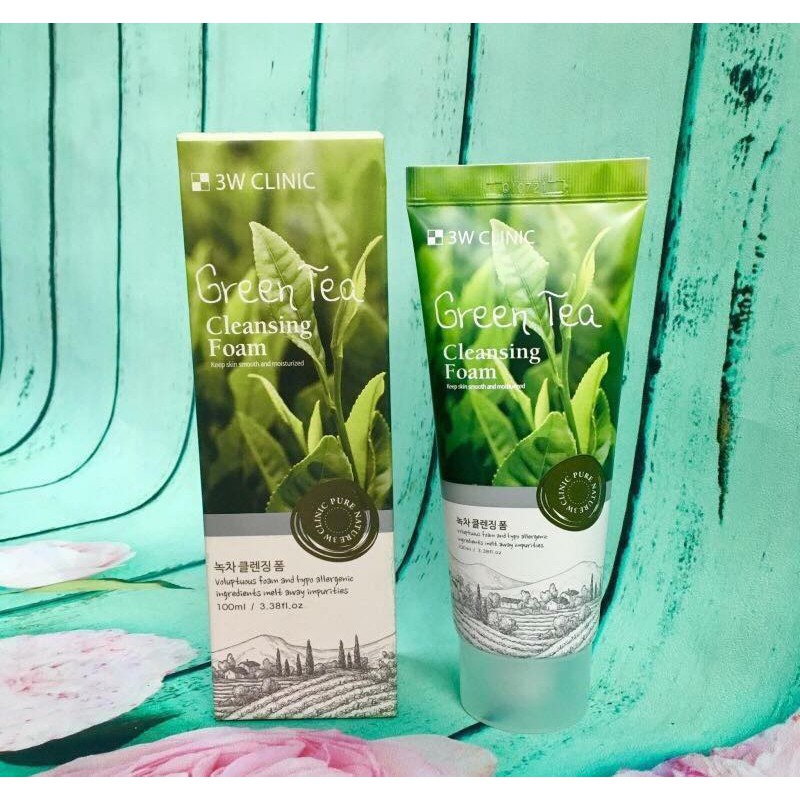 Sữa rửa mặt 3W Clinic trà xanh và gạo