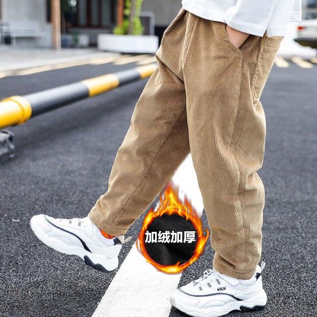 Quần Dài Vải Nhung Dày Dặn Phong Cách Mới 2022 Cho Bé Trai