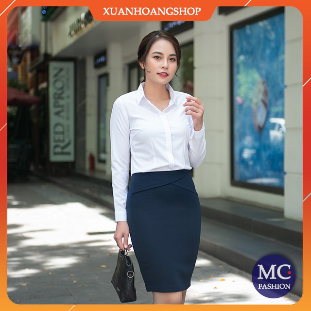 Áo Sơ Mi Trắng Nữ Công Sở Đẹp Mc Fashion, Tay Cộc, Dài, Lửng, Lỡ, Size Đủ, Chất Vải Mát, Co Giãn Nhẹ, A0074 | BigBuy360 - bigbuy360.vn