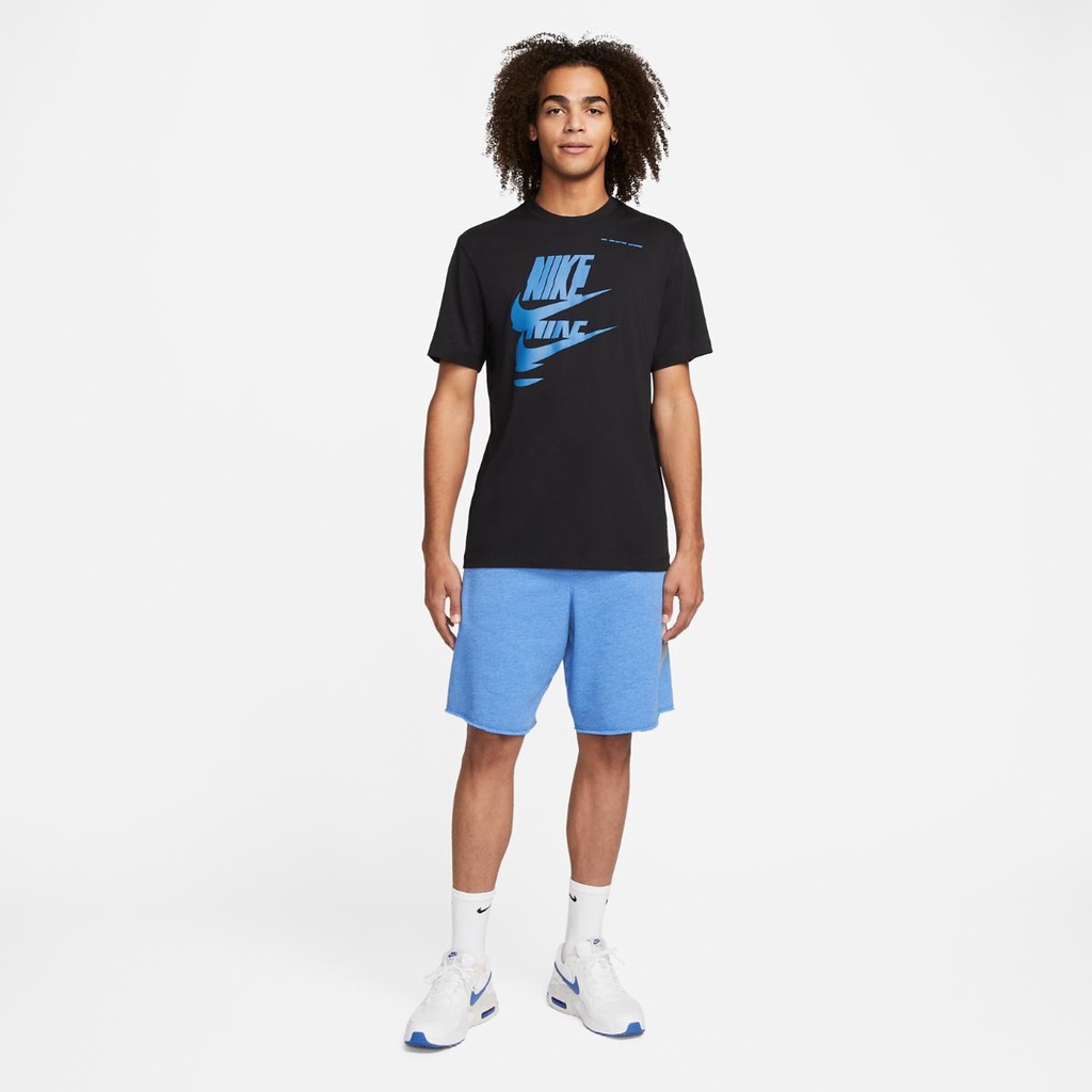 NIKE CHÍNH HÃNG - Áo thun thể thao nam nữ Nike NSW Sport Essentials + T-Shirt Authentic - Black x Blue