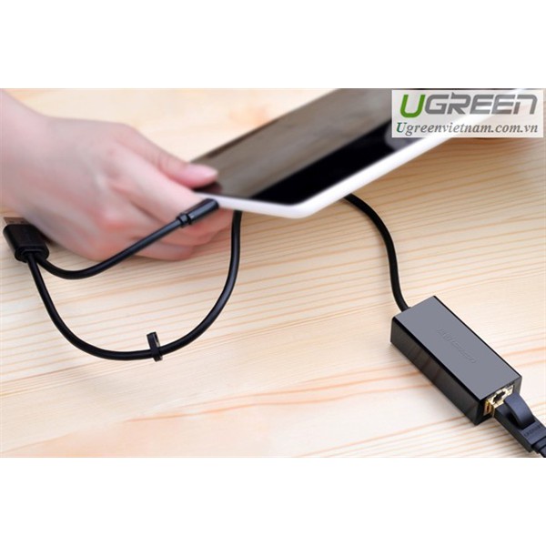 Cáp USB to Lan 10/100 Mbps  Ethernet Adapter có OTG chính hãng Ugreen 30219-CR110