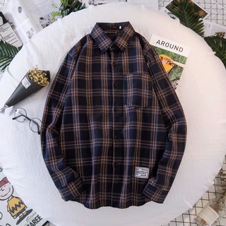 [Phải Có Dành Cho Nam Hợp Thời Trang] Áo Sơ Mi Kẻ Sọc Đường Phố Hợp Thời Trang Áo Sơ Mi Kẻ Sọc Dài Tay Áo Sơ Mi Bé Trai Quần Áo Đơn Giản Phù Hợp Với Công Sở Trang Trọng Mặc Áo Khoác Ngoài Mỏng Áo Khoác Ngoài Học Sinh