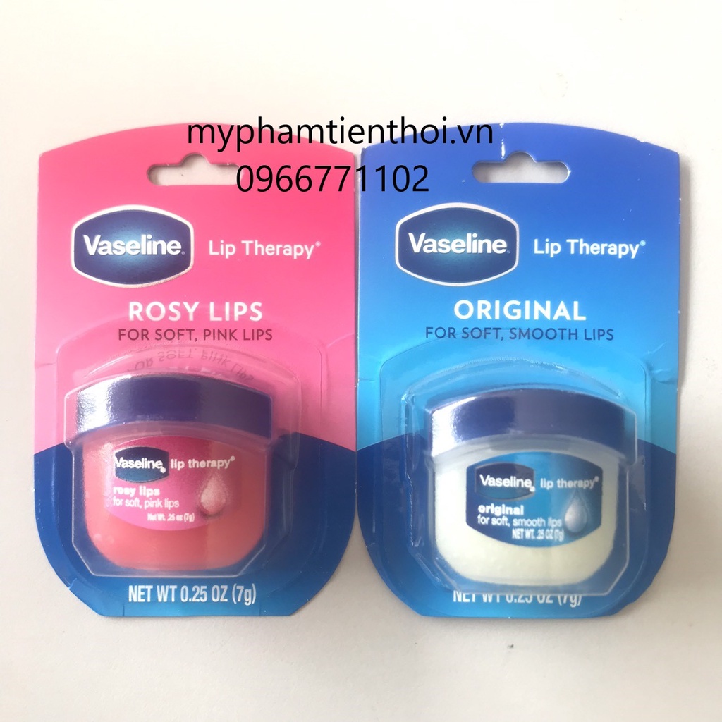 Vaseline Son Dưỡng Môi Hũ MỸ 7g Đỏ Có Màu, Xanh Không Màu