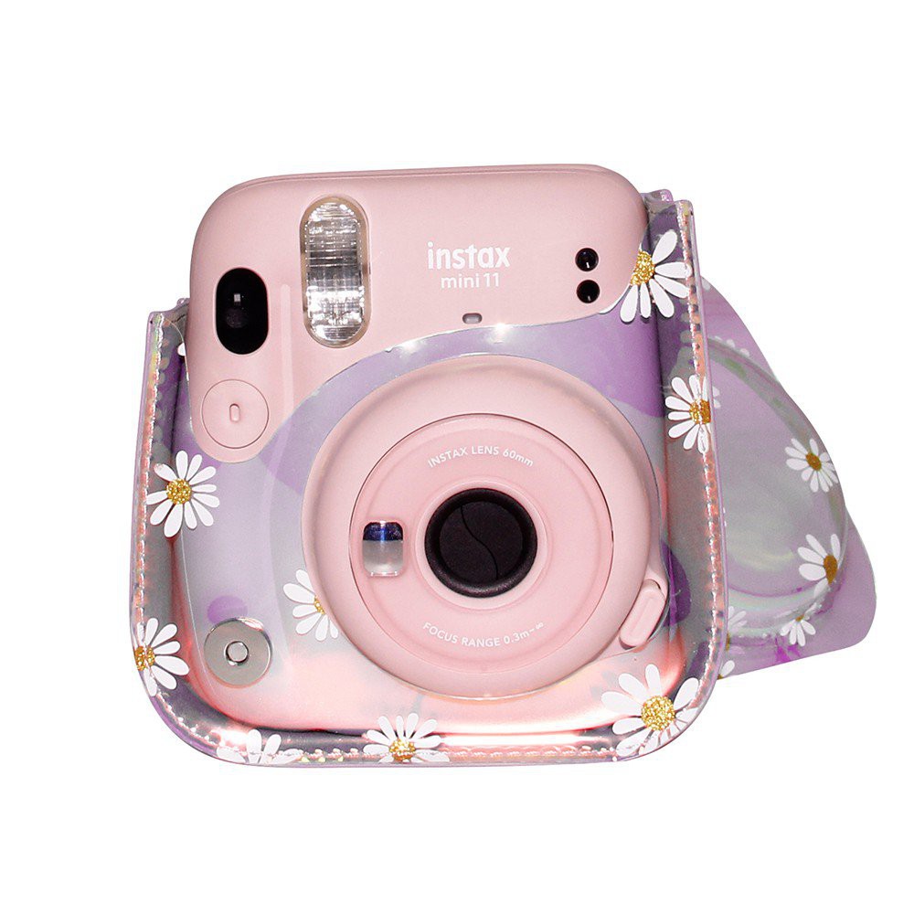 Tại ChỗTúi PVC đựng camera hợp thời trang cho Fujifilm Instax Mini 11 Pink with Daisy