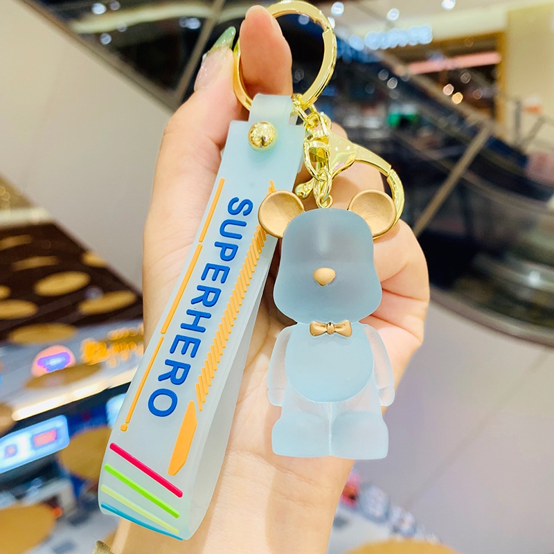 Hoạt Hình Móc Khóa Hình Gấu Bông Đính Pha Lê Xinh Xắn