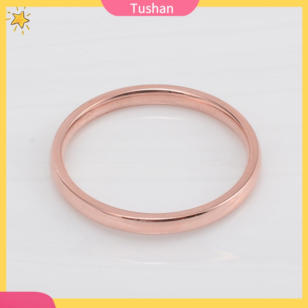 Nhẫn thép titan bóng đơn giản thời trang cho nữ