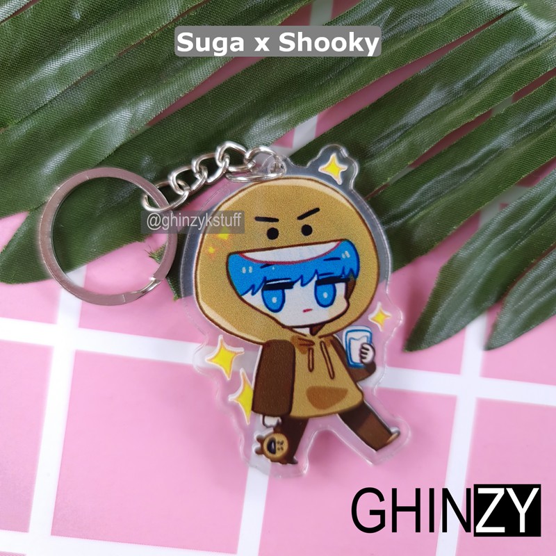 Móc Khóa Acrylic Hình Các Thành Viên Bts X Bt21 Taehyung V Rm Suga J-Hope Jin Chibi Series 2