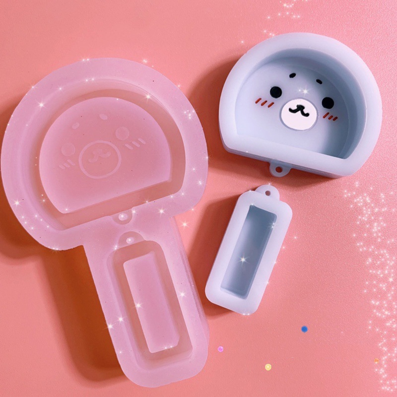 Khuôn Silicone Làm Chuông Gió Resin Epoxy Hình Thú/Gấu/Gấu DIY Treo Tường