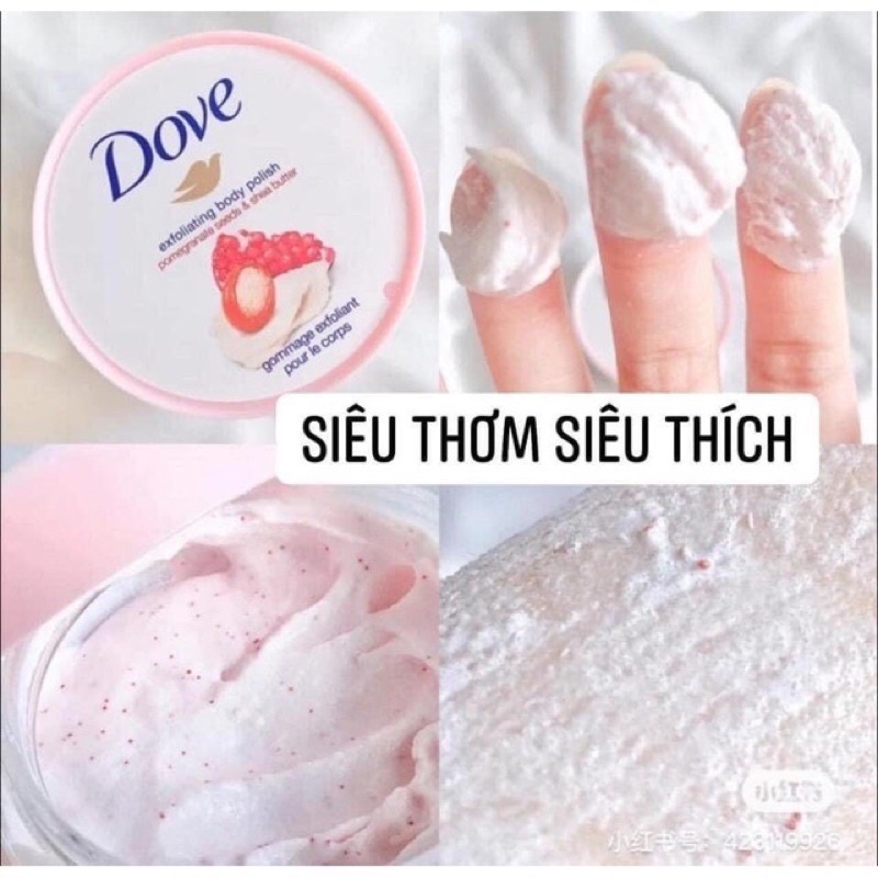 Tẩy da chết toàn thân Dove Exfoliating Body Polish bản Đức 225g