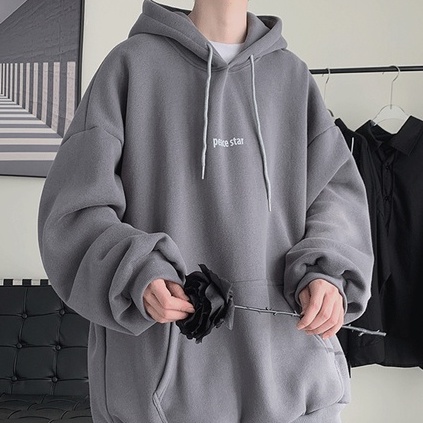 Áo hoodie tay dài kiểu Hàn Quốc cổ tròn thời trang cá tính cho nam và nữ