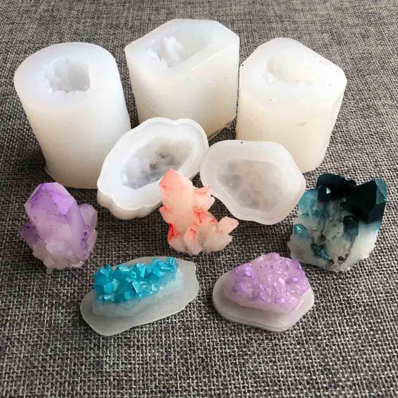 Khuôn silicone làm trang sức epoxy resin tạo hình cụm đá thạch anh tự nhiên độc đáo