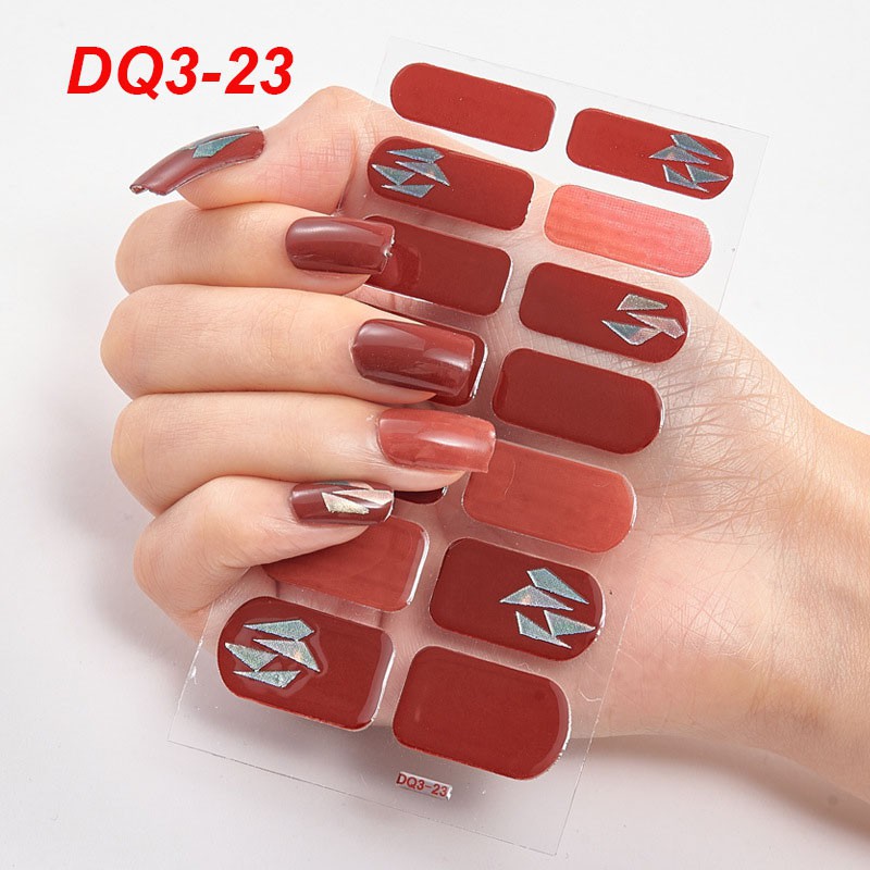 Set 14 nhãn dán móng tay Dq3 21-40 phong cách 3d xinh xắn thời thời trang