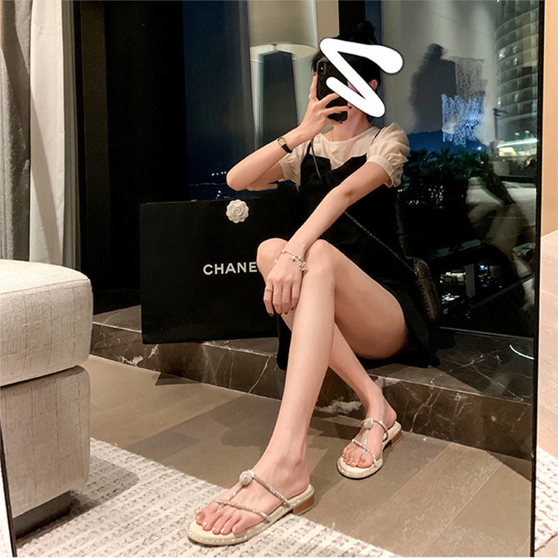 Dép Sandal Đính Đá Thời Trang Mùa Hè ins2022 Cho Nữ