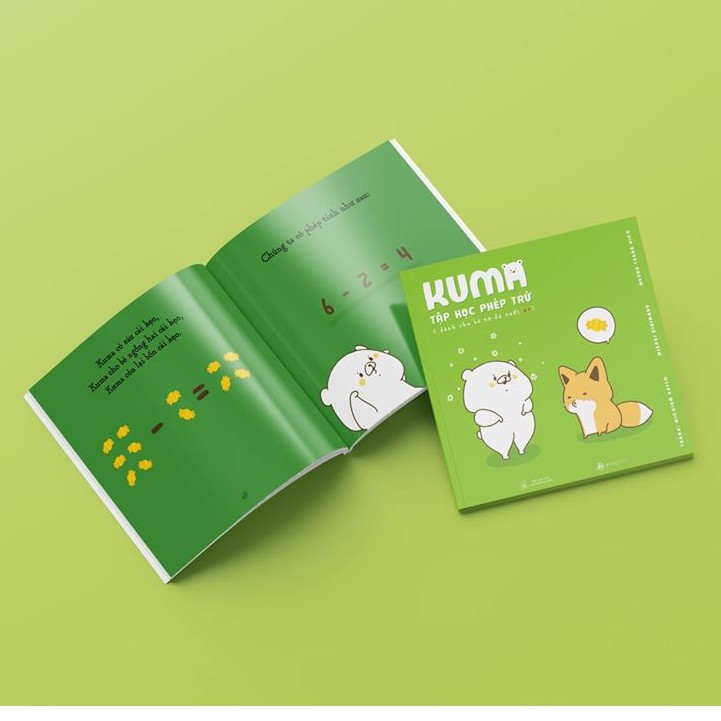 Sách Ehon dành cho trẻ từ 2-6 tuổi - Set 4 cuốn Kuma làm quen với môn Toán