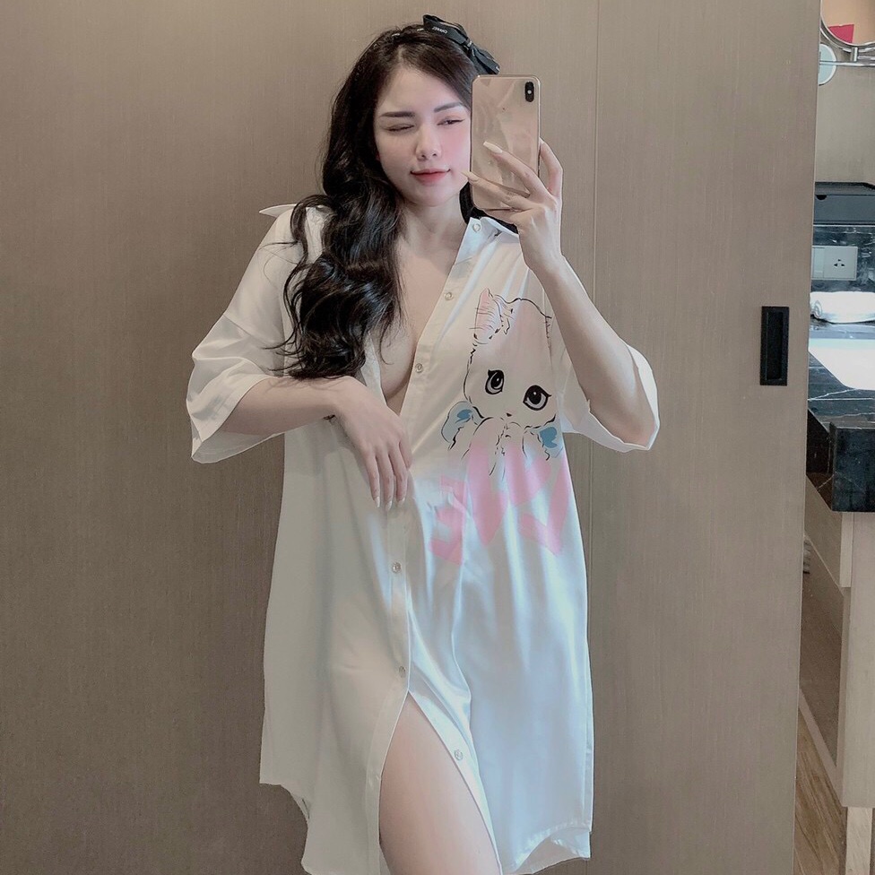 Váy Sơ Mi Thiết Kế In 3D Chất Lụa Latin Mềm Nhẹ Mát Phom 45-60kg | BigBuy360 - bigbuy360.vn