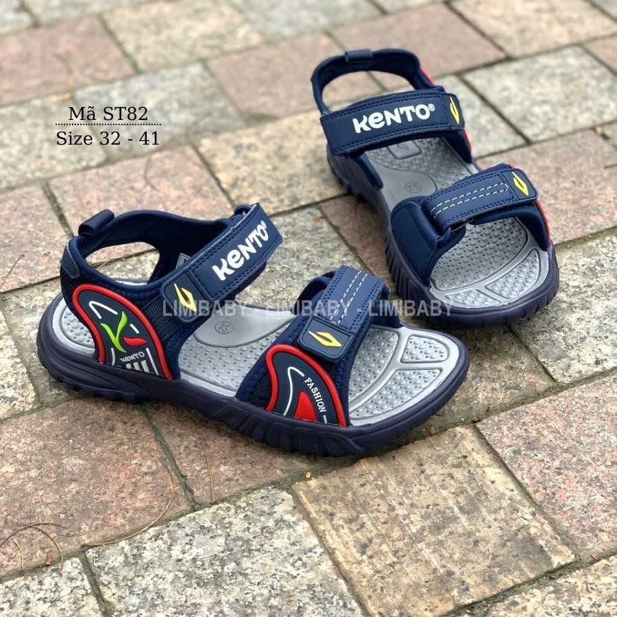 Sandal dép quai hậu cho bé trai đi học đi biển mùa hè chất liệu nhẹ ềm bền chắc quai dán chính hãng KENTO cao cấp ST82
