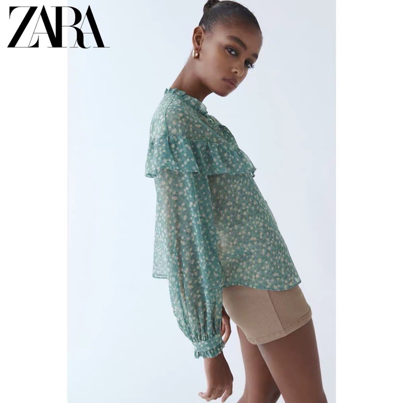 (Sẵn)Áo sơ mi hoa bèo Zarraa dư sịn