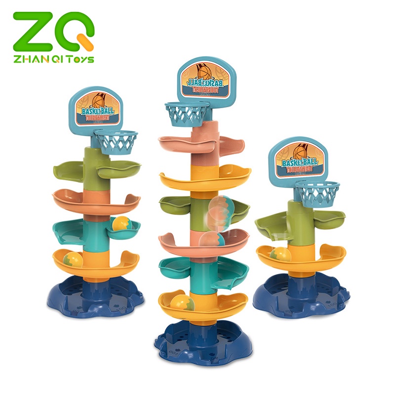 ZHAN QI TOYS Bộ đồ chơi lắp ráp đường ray trượt bóng lăn giáo dục sớm vui nhộn cho trẻ em