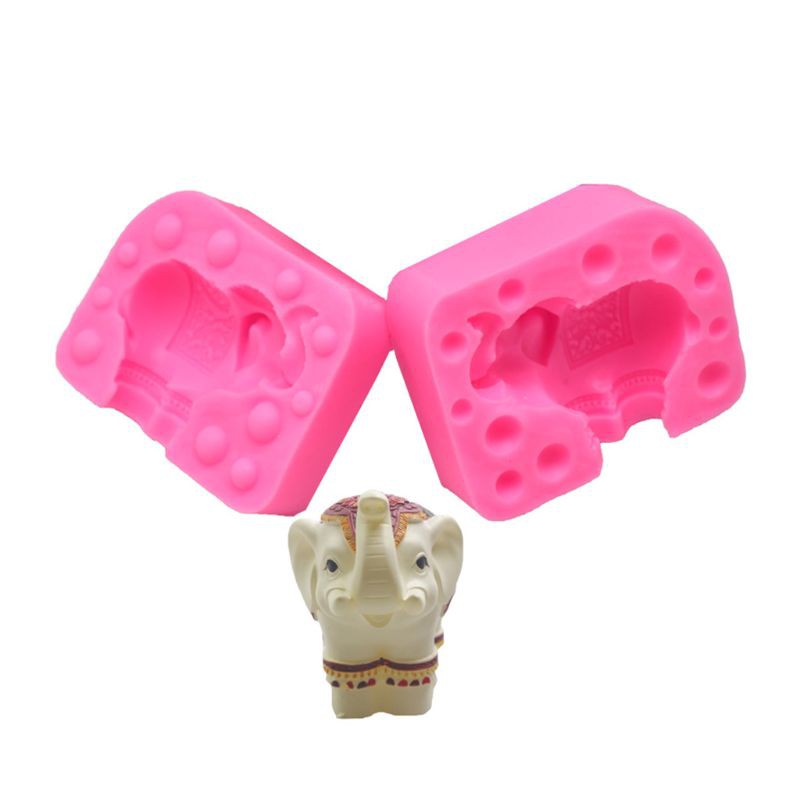 Khuôn Silicon Tạo Hình Con Voi 3d Trang Trí Bánh