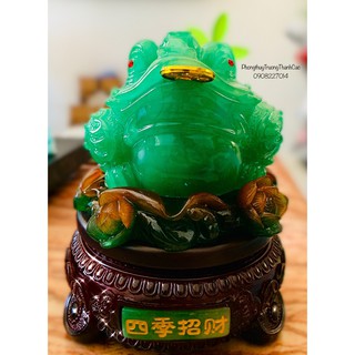 [Rẻ Nhất VN] Cóc Ngậm Tiền cao 18 cm - Thiềm Thừ Phong Thủy Bán Hàng- Đế xoay